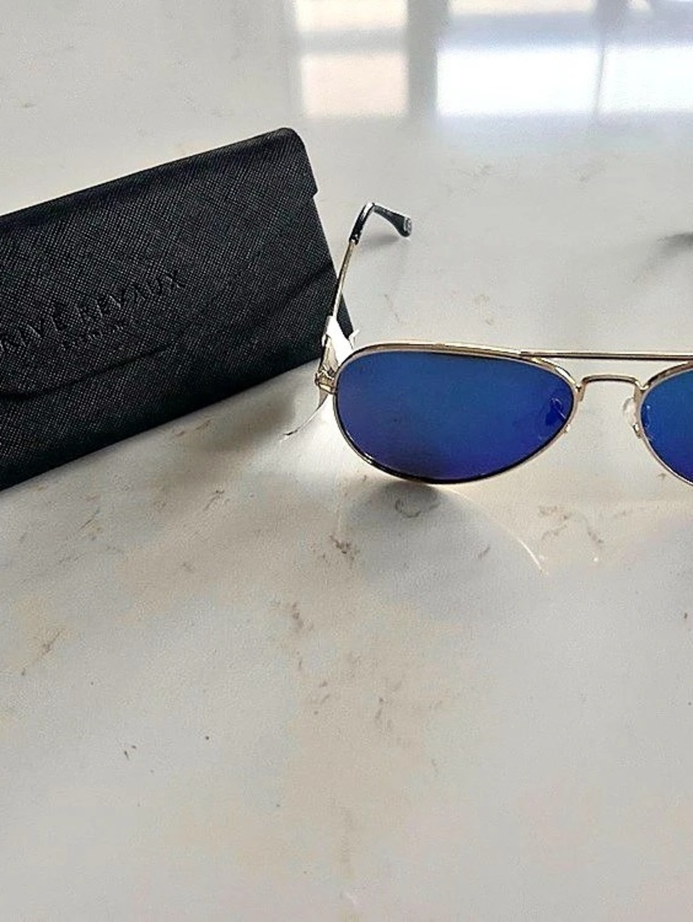 Prive Revaux Aviator Blue Sunglasses NWT